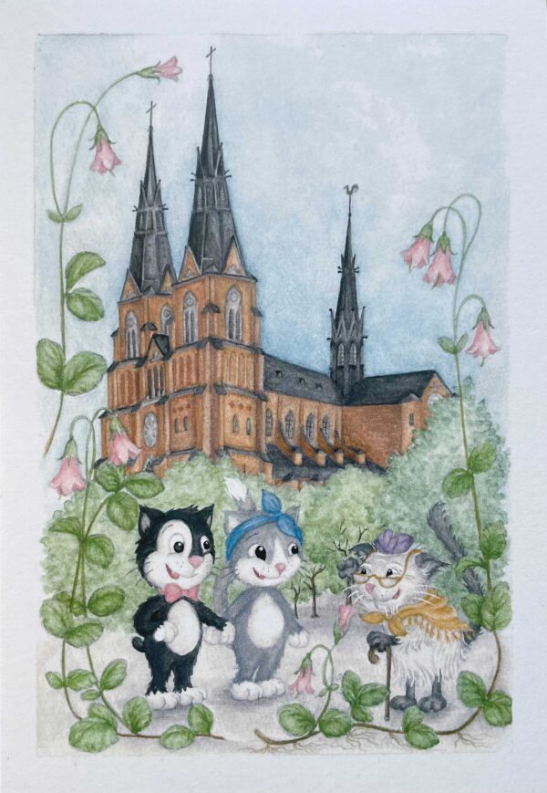 Uppsala och Pelle Svanslös, Domkyrkan - Vykort