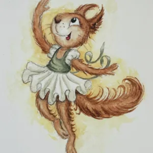 Ballerina Ekorre, vykort