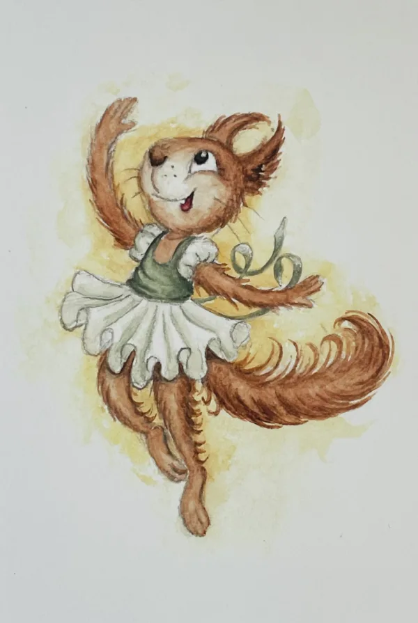 Ballerina Ekorre, vykort