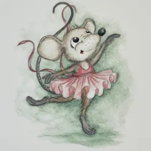 Ballerina Skogsmus, vykort