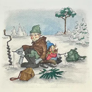 Vinterdag på isen - dubbelt kort