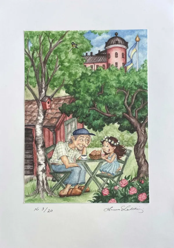 Fika och viktiga samtal - slottet. Print