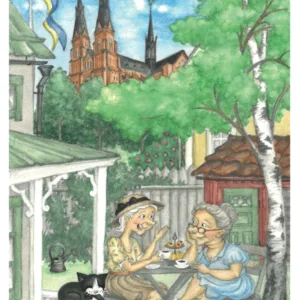 Fika och viktiga samtal, Domkyrkan. Vykort